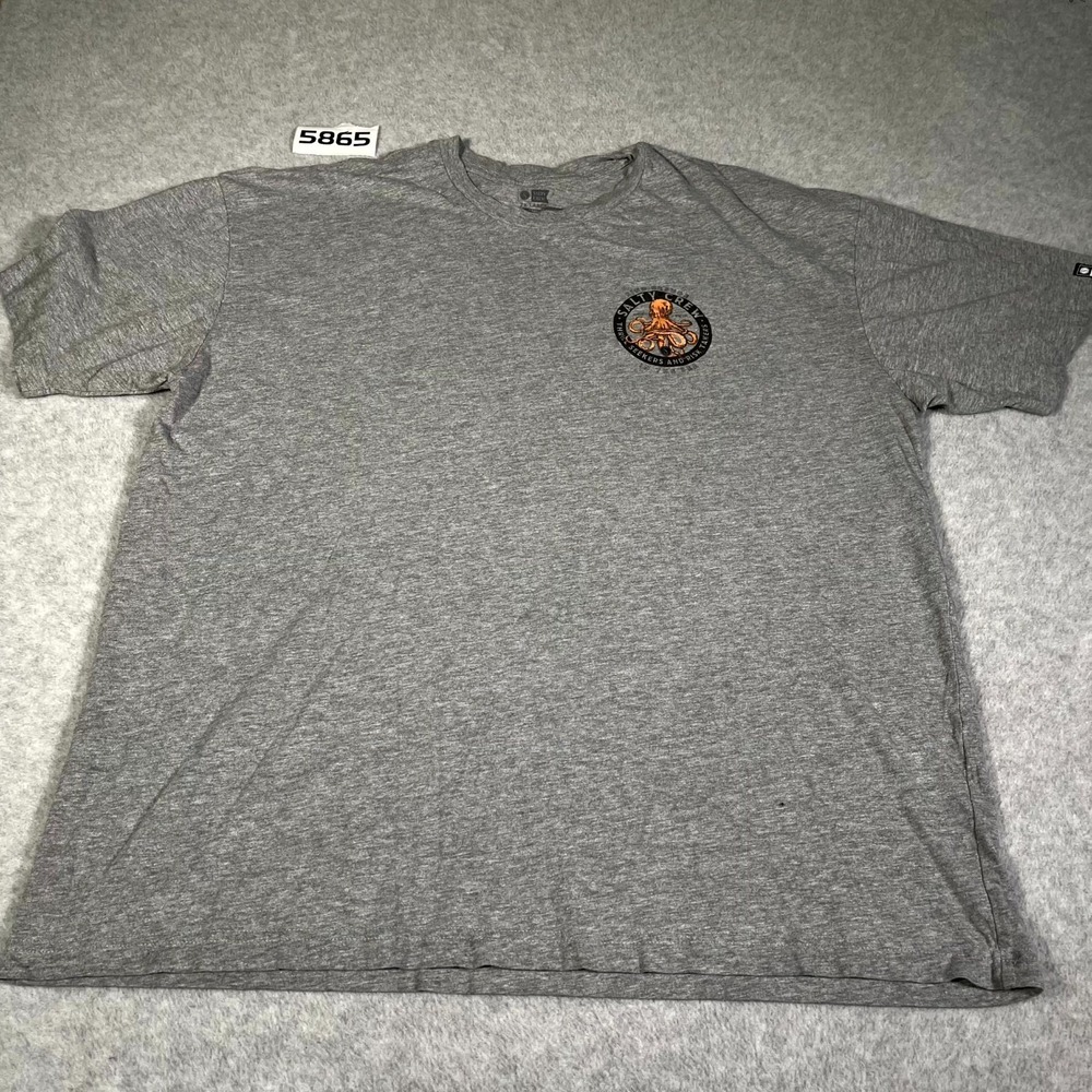 Salty Crew T Shirt Mens 2XL Gray Ink Slinger Octopus Graphic Print Crew Neck